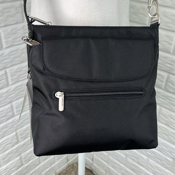 TRAVELON CROSSBODY Travel Black Anti-Theft Classic Mini Shoulder Bag NWT - Picture 5 of 17